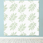 Elder Leaf Pattern Green+White Leinwanddruck (Insitu (Holzboden))