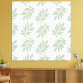 Elder Leaf Pattern Green+White Leinwanddruck (Insitu (Wohnzimmer))