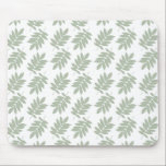 Elder Leaf Pattern Green White Mousepad<br><div class="desc">Elder tree leaf silhouette in a surface pattern design with green detail on a white background.</div>
