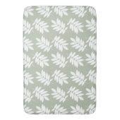 Elder Leaf Pattern White on Green Badematte (Vorderseite Vertikal)