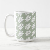 Elder Leaf Pattern White on Green Kaffeetasse (Links)