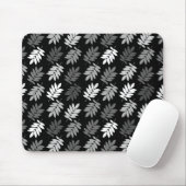 Elder Leaf Rpt Pattern Black White Grey Mousepad (Mit Mouse)