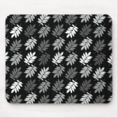 Elder Leaf Rpt Pattern Black White Grey Mousepad (Vorne)
