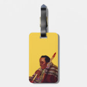 Elder Male Native American Peace Pipe on Yellow Gepäckanhänger (Rückseite vertikal)