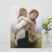 Elder Sister gibt jüngere Schwester Piggyback Ride Karte (Stehend Vorderseite)