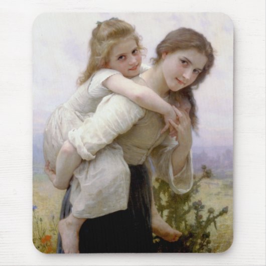 Elder Sister gibt jüngere Schwester Piggyback Ride Mousepad (Vorne)