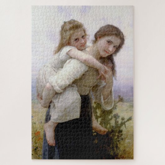 Elder Sister gibt jüngere Schwester Piggyback Ride Puzzle (Vertikal)