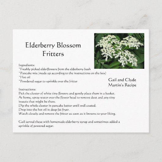 Elderberry Blossom Fritters Postkarte (Vorderseite)