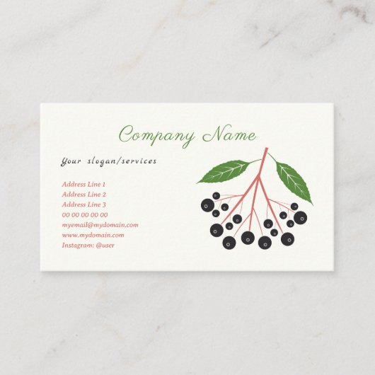 Elderberry Business Card Visitenkarte (Vorderseite)