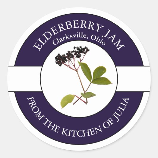 Elderberry Jam Label Runder Aufkleber (Vorderseite)
