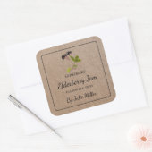 Elderberry Jam Square Kraft Papier Label Quadratischer Aufkleber (Umschlag)