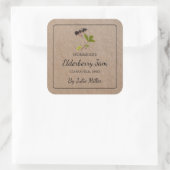Elderberry Jam Square Kraft Papier Label Quadratischer Aufkleber (Tasche)