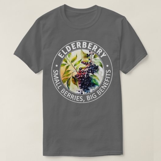 Elderberry Small Berries Grosse Vorteile T-Shirt (Design vorne)