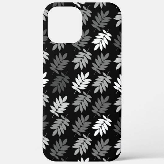 Elderblatt-Muster Schwarz Weiß Grau Case-Mate iPhone Hülle (Rückseite)