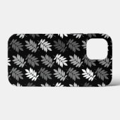 Elderblatt-Muster Schwarz Weiß Grau Case-Mate iPhone Hülle (Rückseite (Horizontal))