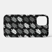 Elderblatt-Muster Schwarz Weiß Grau Case-Mate iPhone Hülle (Rückseite (Horizontal))