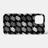 Elderblatt-Muster Schwarz Weiß Grau Case-Mate iPhone Hülle (Rückseite (Horizontal))