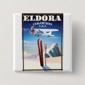 Eldora Colorado Reiseplakat. Button (Vorderseite)