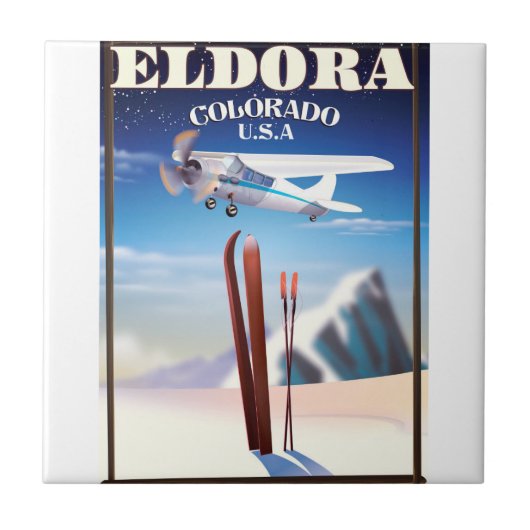 Eldora Colorado Reiseplakat. Fliese (Vorderseite)