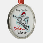 Eldora Colorado Sankt Skifahrer-Hutverzierung Silbernes Ornament (Rechts)