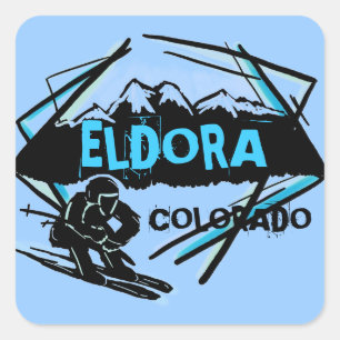 Eldora Colorado Skilangaufkleber Quadratischer Aufkleber