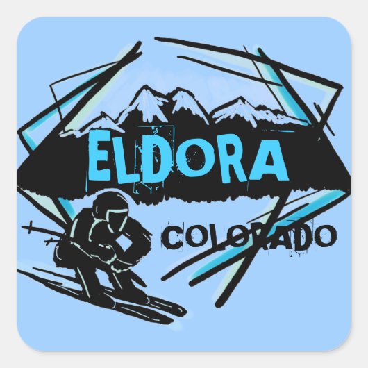 Eldora Colorado Skilangaufkleber Quadratischer Aufkleber (Vorderseite)