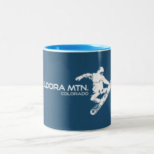 Eldora Mountain Colorado Snowboarder Zweifarbige Tasse