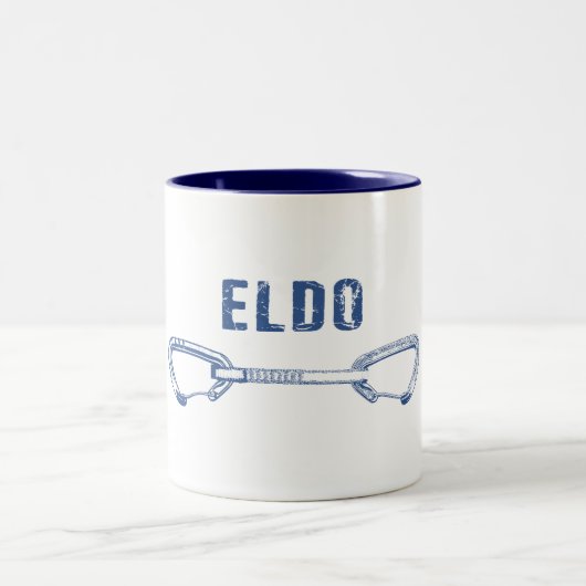 Eldorado Canyon Klettern Quickziehung Zweifarbige Tasse (Mittel)