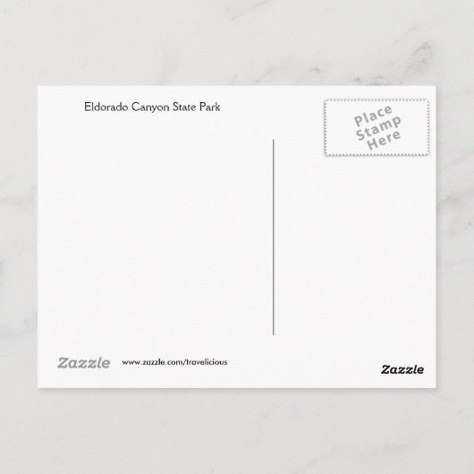 Eldorado Canyon Staat Park Colorado Postkarte (Rückseite)