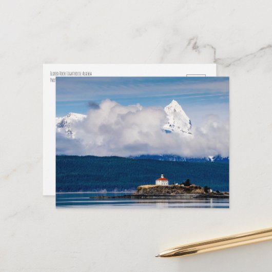 Eldred Rock Lighthouse Alaska Postkarte (Vorderseite/Rückseite Beispiel)