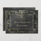 Eldrich-Einladung (Gold und Schwarz) Einladung (Vorne/Hinten)