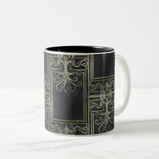 Eldrige Tasse Schwarz und Gold (VorderseiteRechts)