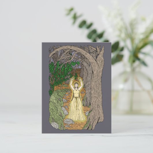 Eldritch Mistress (Fairy Lady in Woods) Postkarte (Stehend Vorderseite)