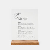 Eleagnt Modernes Bar Menu Wedding Akryllische Zeic Acrylschild (Vorderseite)