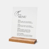 Eleagnt Modernes Bar Menu Wedding Akryllische Zeic Acrylschild (Winkel)
