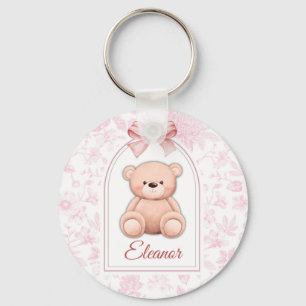 Eleanor   Benutzerdefiniertes rosa Teddy-Bär-Kinde Schlüsselanhänger