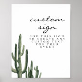 Eleanor - Bohemisches Cactus Editable Sign Minimal Poster (Vorne)