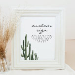 Eleanor - Bohemisches Cactus Editable Sign Minimal Poster<br><div class="desc">Dieses druckbare Schild zeichnet sich durch Aquarellkakteen und minimalistisches Design aus. Einfache Verwendung für jedes Zeichen bei Ihrer Veranstaltung. Ändern Sie den gesamten Text,  um die Bedürfnisse Ihrer Hochzeit,  Babydusche,  Brautparty,  Probe Abendessen,  etc. zu erfüllen.</div>