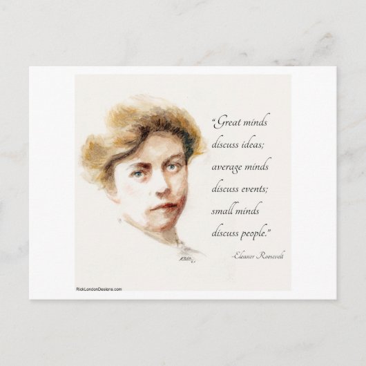 Eleanor Roosevelt Great Minds Zitat Postkarte (Vorderseite)