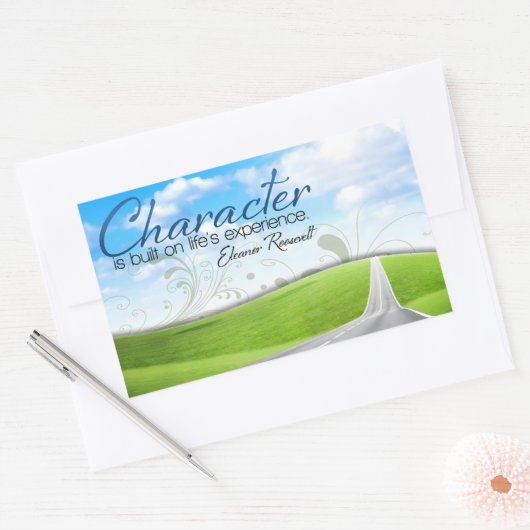 Eleanor Roosevelt Inspiration Zitat "Charakter" Rechteckiger Aufkleber (Umschlag)