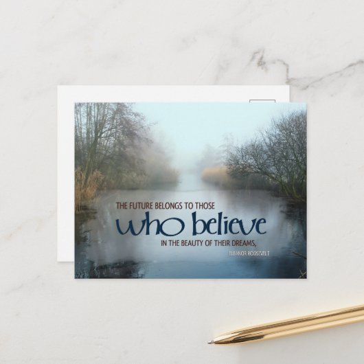 Eleanor Roosevelt Inspiration Zitat "Die Zukunft" Postkarte (Vorderseite/Rückseite Beispiel)