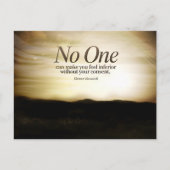 Eleanor Roosevelt Inspiration Zitat "Niemand" Postkarte (Vorderseite)