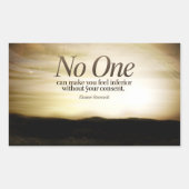 Eleanor Roosevelt Inspiration Zitat "Niemand" Rechteckiger Aufkleber (Vorderseite)