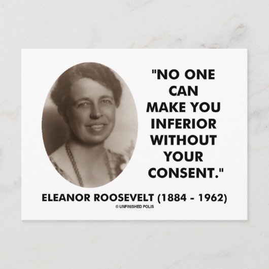 Eleanor Roosevelt Niemand kann dich unterlegen Postkarte (Vorderseite)