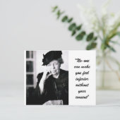 Eleanor Roosevelt - Niemand kann Ihnen das Gefühl Postkarte (Stehend Vorderseite)