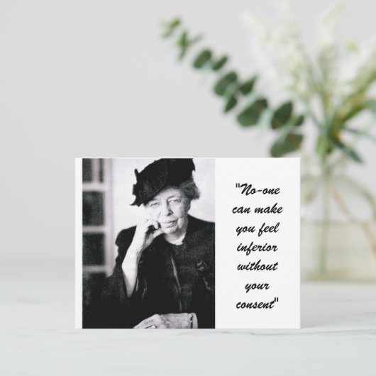 Eleanor Roosevelt - Niemand kann Ihnen das Gefühl Postkarte (Stehend Vorderseite)
