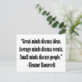 Eleanor Roosevelt Quote Postkarte (Stehend Vorderseite)
