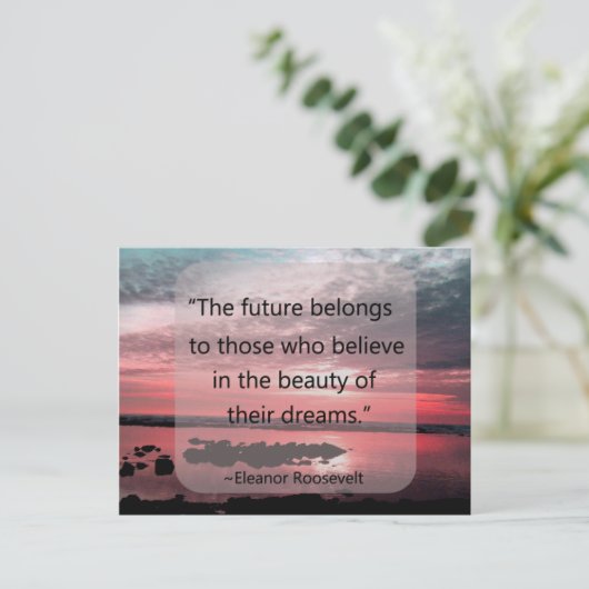 Eleanor Roosevelt Quote Postkarte (Stehend Vorderseite)