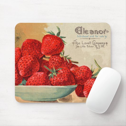 Eleanor Strawberry Seed Packet Mousepad (Mit Mouse)
