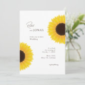 Elebant Sunflowers Einladung zur Hochzeit (Stehend Vorderseite)